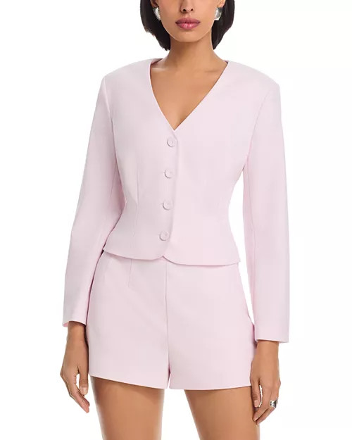 Halsey Twill Tailored Cropped Jacket | Bloomingdale's (US)