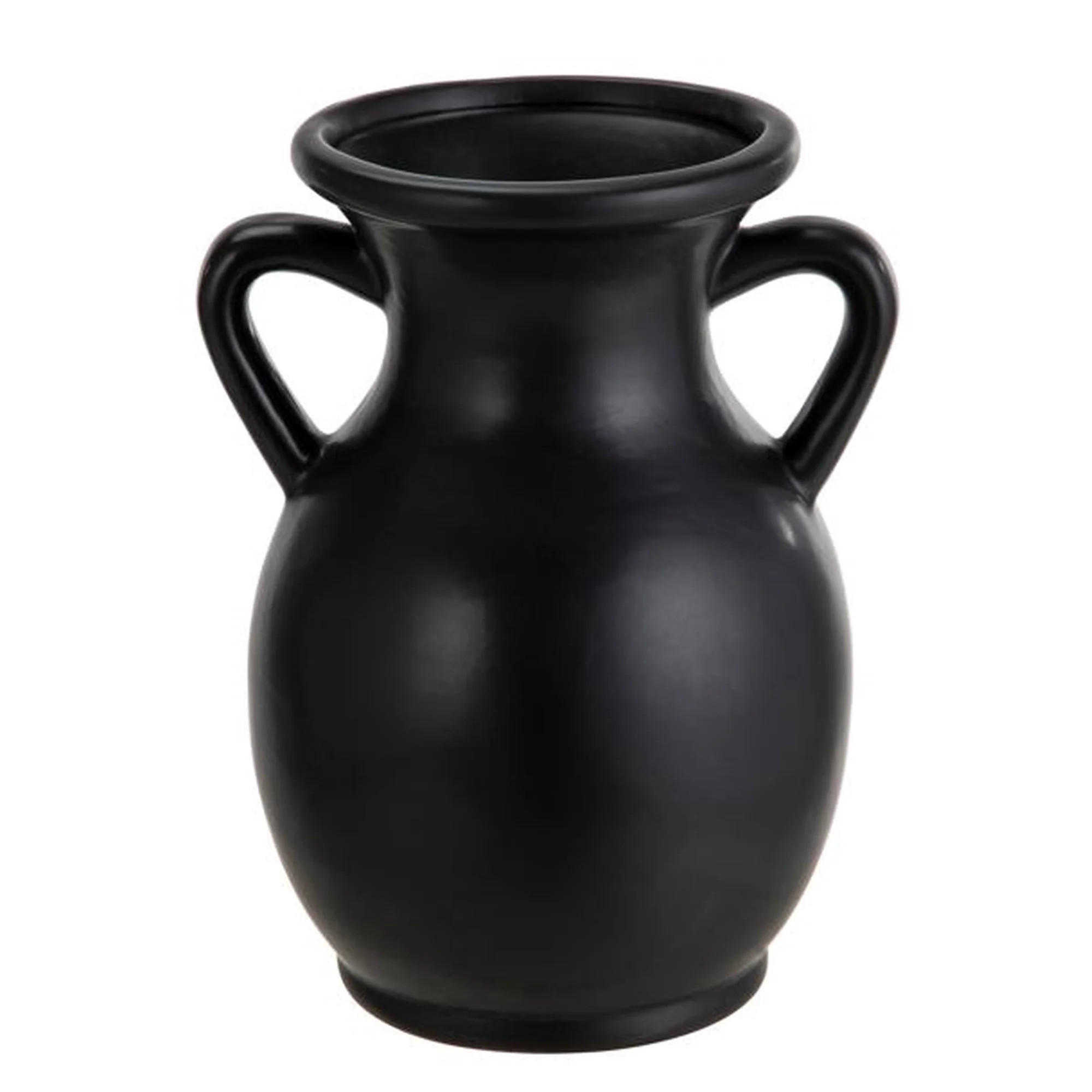 Mainstays Ceramic Vase, Black, 5.12" x 7.2" x 4.88" - Walmart.com | Walmart (US)
