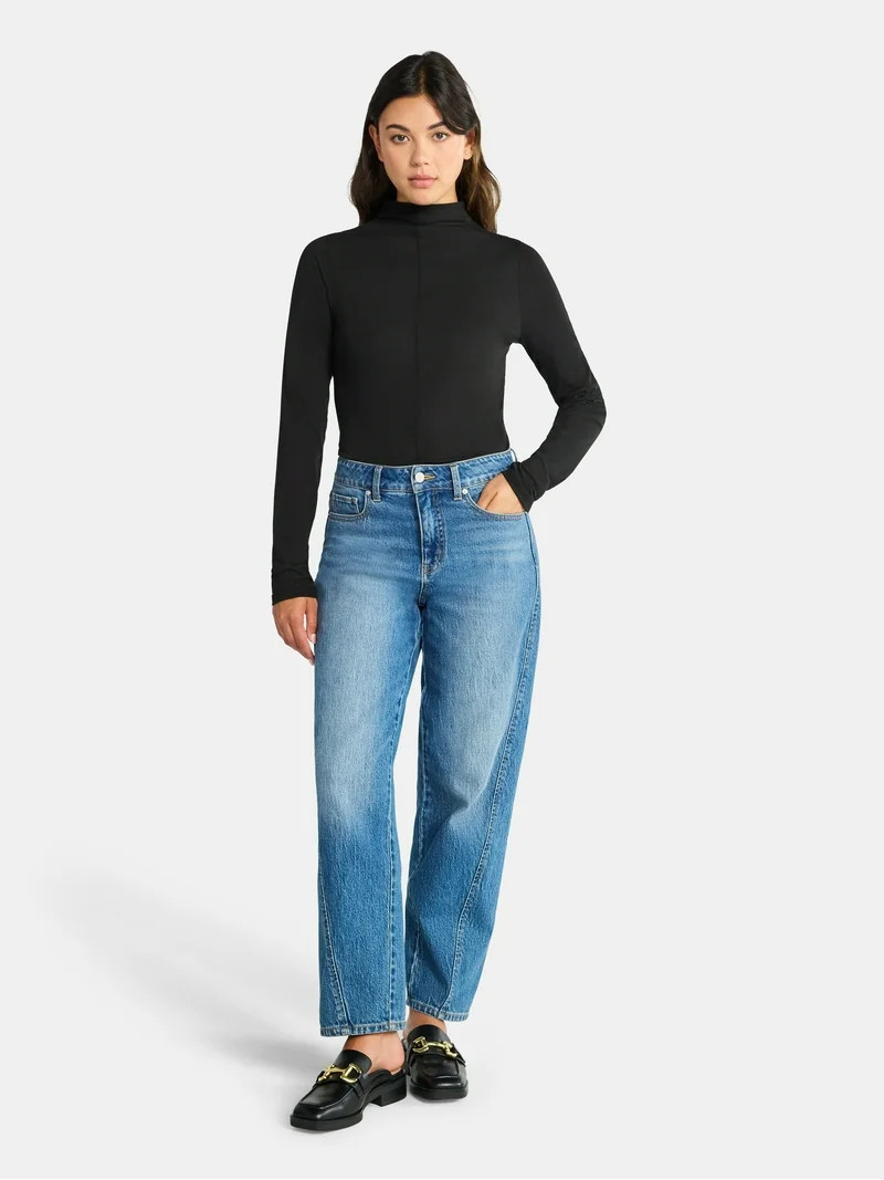 Time and Tru Women's Tissue Like Turtleneck Top, Sizes XS-XXXL | Walmart (US)
