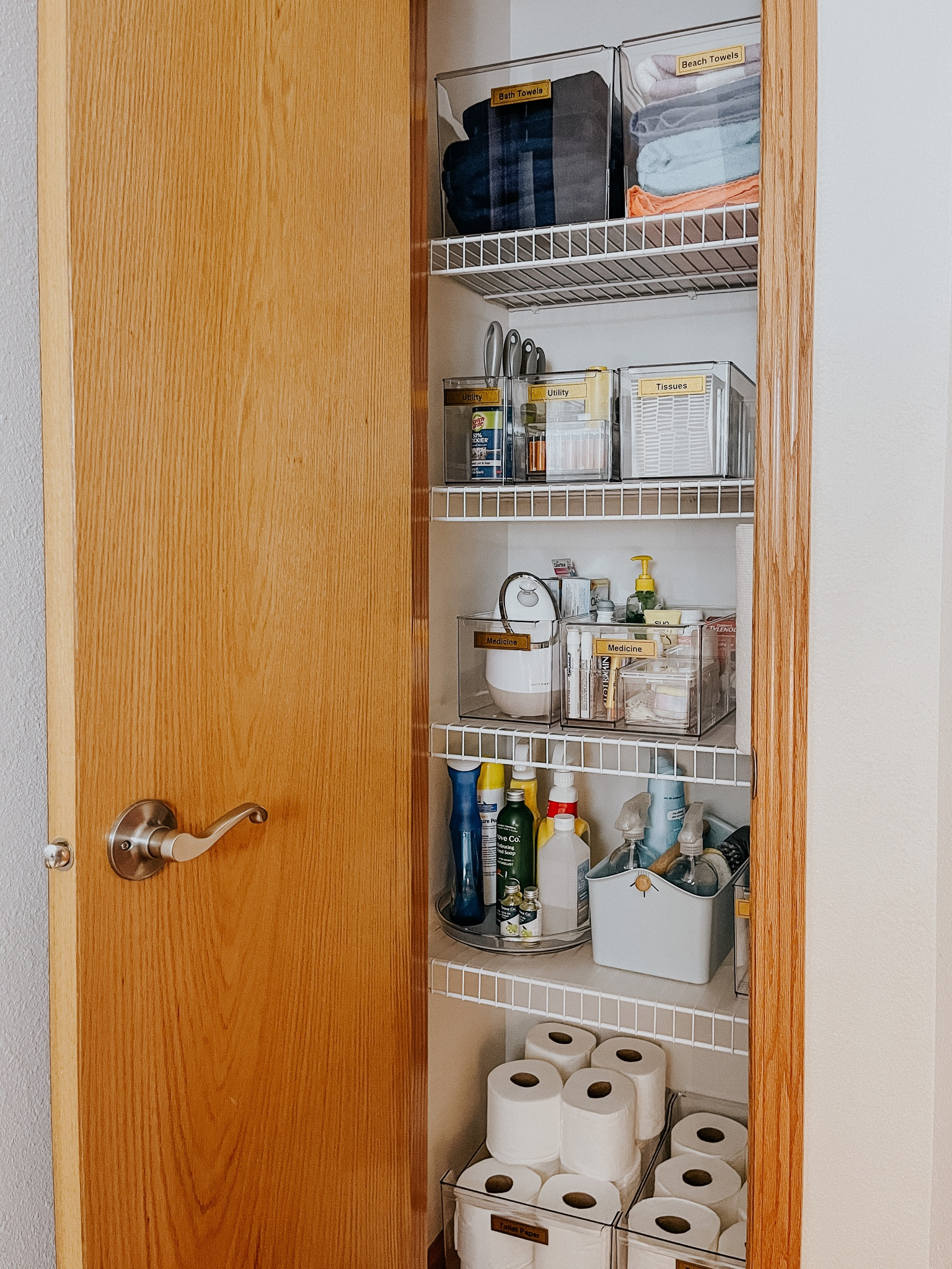 Linen closet organization, The Container Store Everything Organizers Collection, clear bins for linen closet

#LTKhome