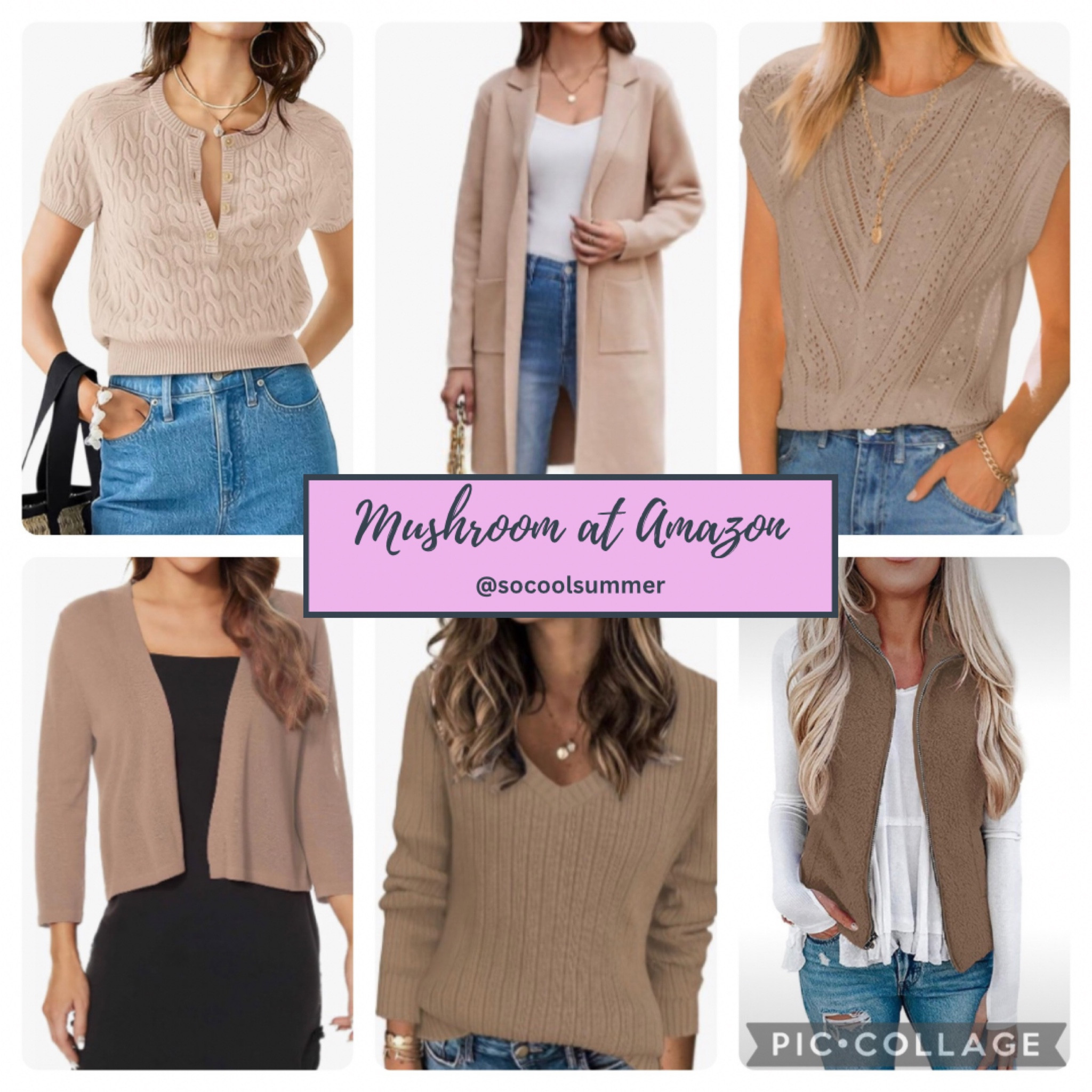 Mushroom potential at Amazon.  Transitional pieces for spring

#hocsummer #coolsummer #lightsummer #softsummer #pastelsummer #darksummer #brownsummer #sweetpeasummer #summerpalette #summerfinds

*Amazon photos can be tricky so please check at home and return if you need to!

#LTKfindsunder50 #LTKSeasonal #LTKstyletip