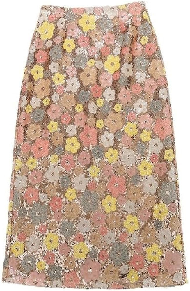 Women's Sparkly Sequin Mini Skirt with Shorts Y2k Pink Floral Sparkle Beaded Skirt 2000s Fashion ... | Amazon (US)