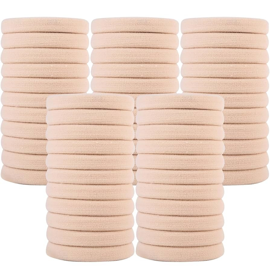 50PCS Large Blonde Hair Ties, Seamless Hair Bands, Soft Elastic Hair Ponytail Holders, No Damage,... | Amazon (US)