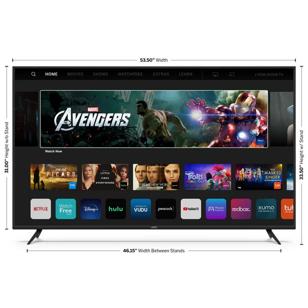 VIZIO 60" Class 4K UHD LED SmartCast Smart TV HDR V-Series V605-H | Walmart (US)