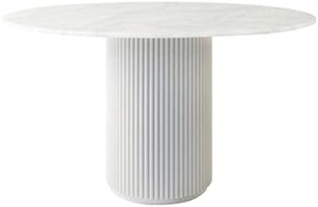 NIUYAO Round Solid Wood Dining Table White, 35.5" W Circular Tabletop for Dining Room Kitchen Lei... | Amazon (US)