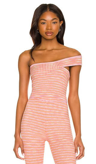 Mara Knit Top in Pink Spacedye | Revolve Clothing (Global)