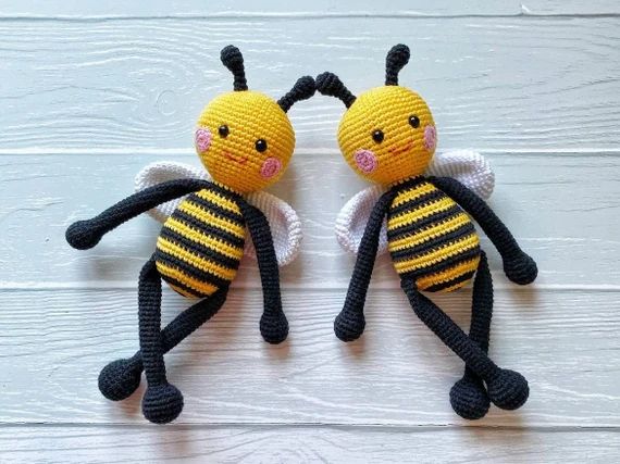 Handmade Bee Crochet Bee Handmade Toy Stuffed Bee Plush | Etsy | Etsy (US)