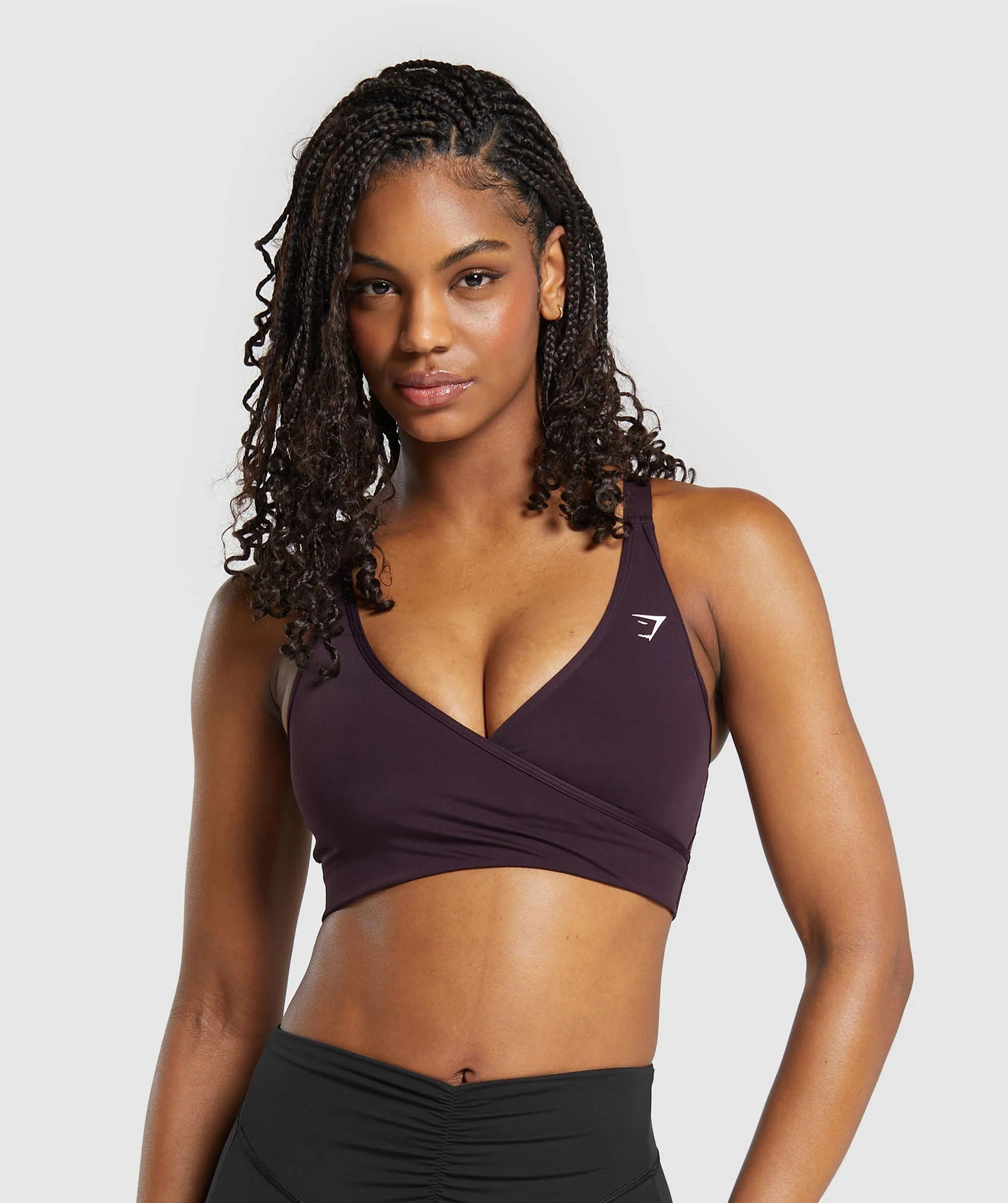 Gymshark Wrap Sports Bra - Plum Brown | Gymshark US