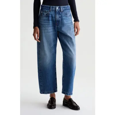 AG Hattie High Waist Ankle Barrel Leg Jeans in Jive at Nordstrom, Size 24 | Nordstrom