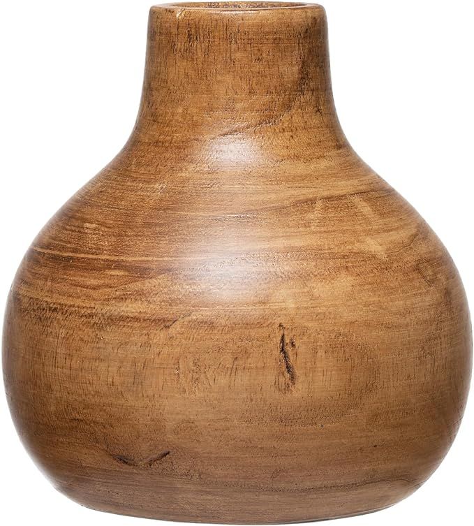 Creative Co-Op Paulownia Wood Vase, Brown | Amazon (US)