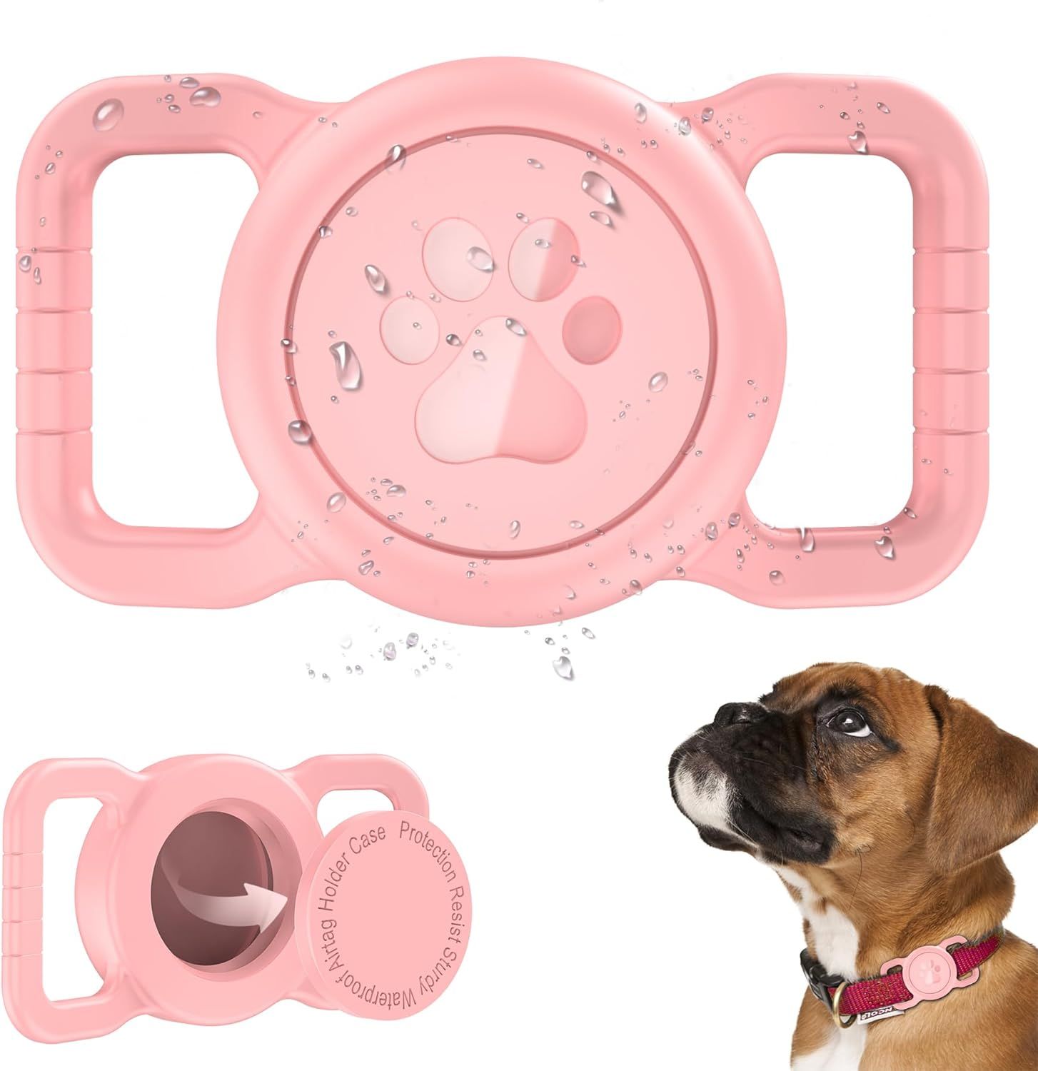 Airtag Dog Collar Holder, [1 Pack] Waterproof Airtag Collar Holder for Dog, Silicone Full Body Co... | Amazon (US)