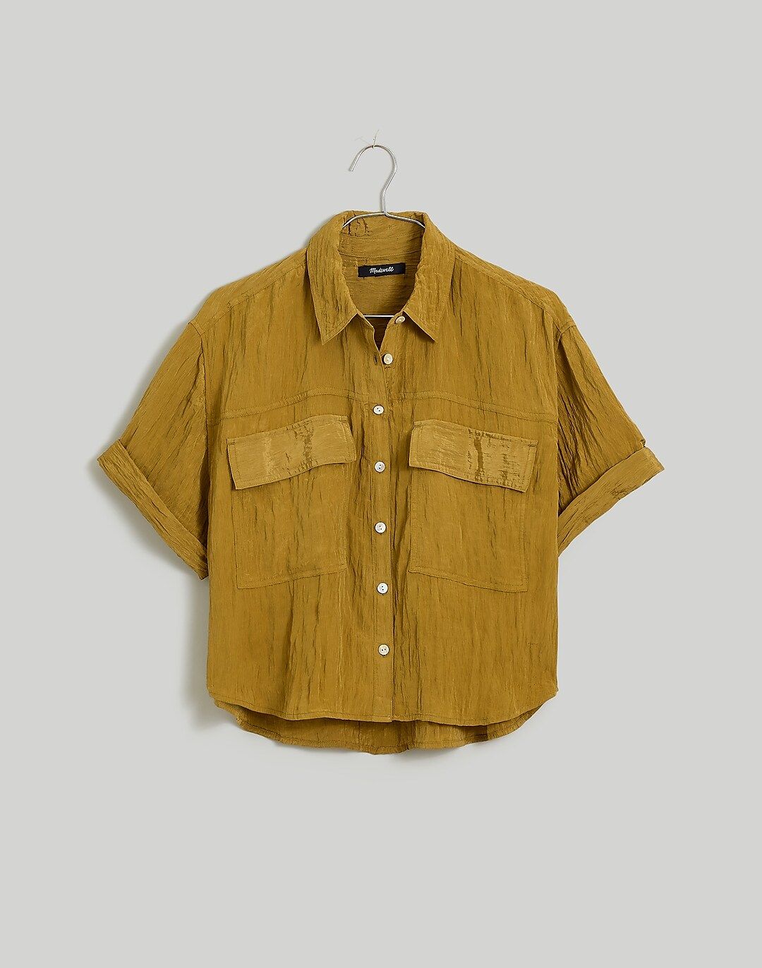 Crinkled Utility Button-Up Shirt | Madewell