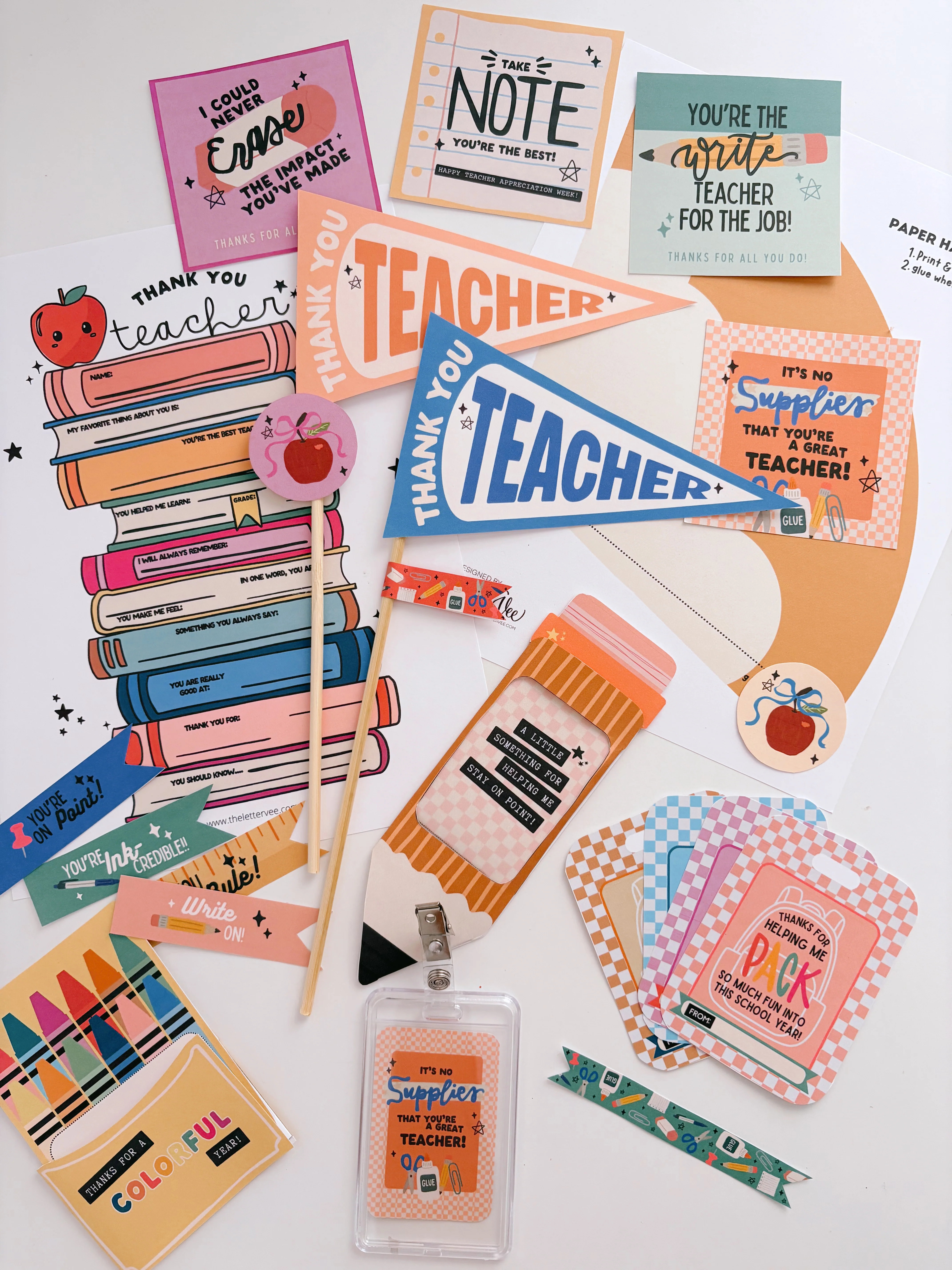 Teacher Appreciation School Supplies Theme | Teacher Appreciation | The Letter Vee