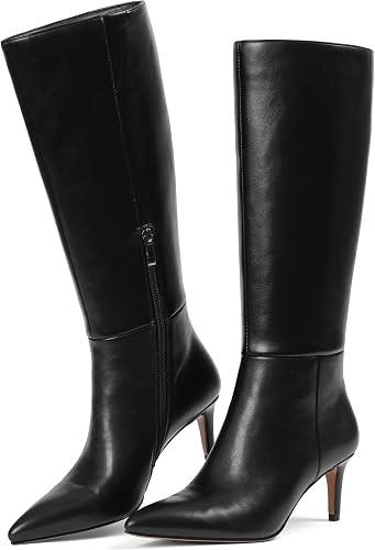Knee High Boots for Women Pointed Toe Stiletto Heel Fall Boots | Amazon (US)