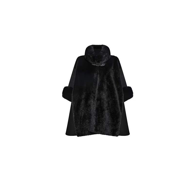 Black Faux Fur Cape | Wolf & Badger