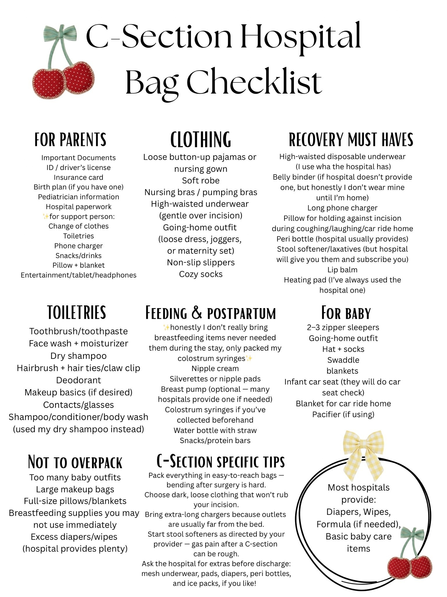 My free c section hospital bag checklist! Down below is the link to all my c section helpful shares with links! ❤️‍🩹

https://docs.google.com/document/d/12EHRiV5F3WivzQOBTf4eWm2YKIRP_bHl43tqYbJ0h5U/edit?usp=drivesdk