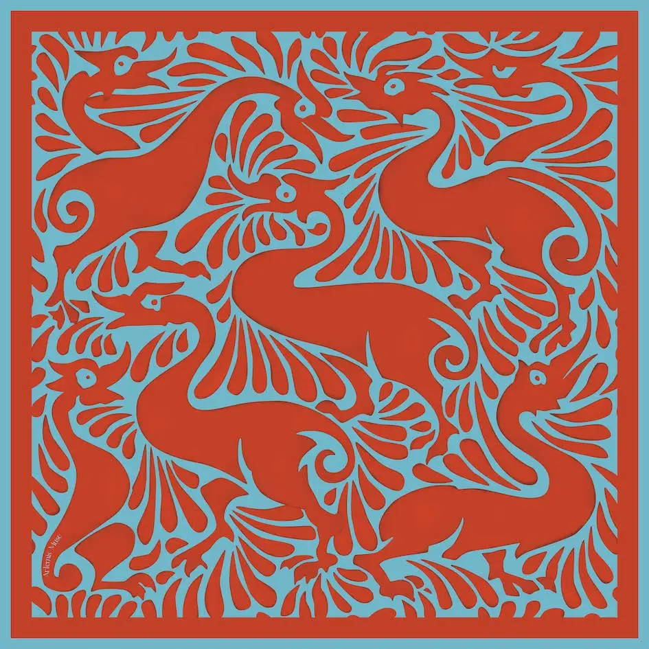 Gloves & Scarves | William De Morgan Fantastic Ducks Rust & Blue Luxury Silk Scarf 120x120cm | Ar... | Debenhams UK