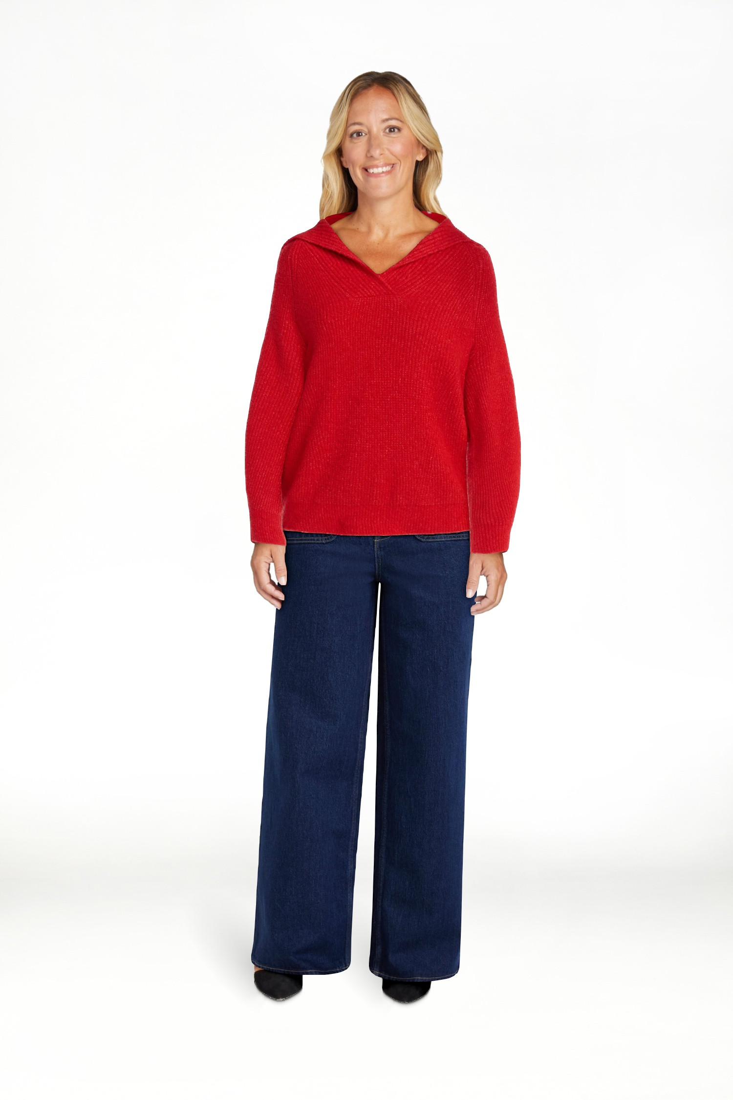 Free Assembly Women's V-Collar Sweater with Long Sleeves, Midweight, Sizes, XS-XXL | Walmart (US)