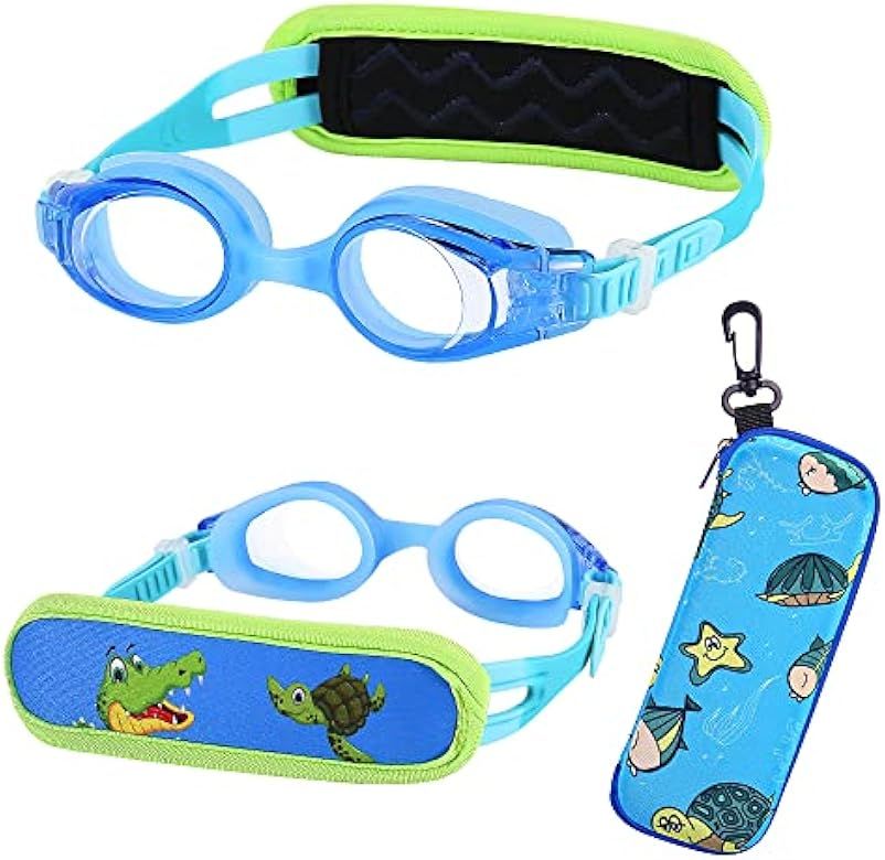 RUIGAO Kids Swim Goggles, Toddler Goggles No Tangle, Youth Swimming Goggles / Fabric Strap / Head... | Amazon (US)