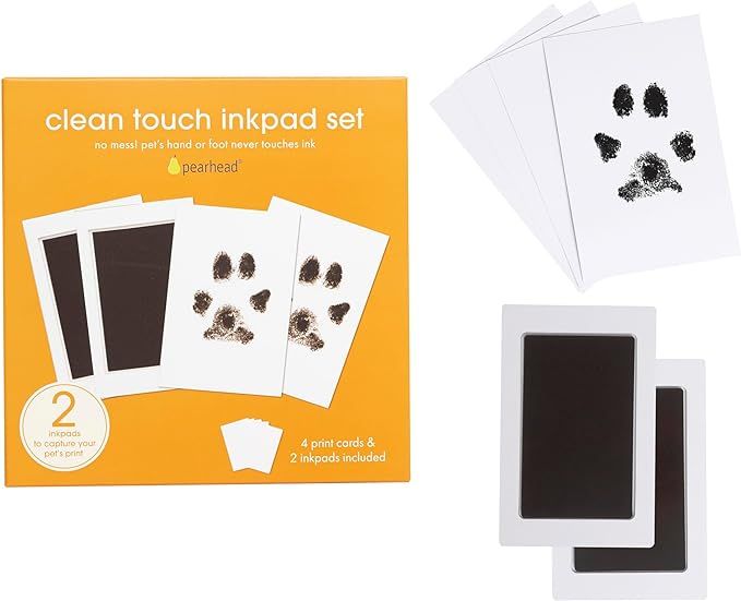 Pearhead 2-Pack Paw Print Clean-Touch Ink Pad, Cat or Dog Pet Keepsake, Inkless Pawprint Impressi... | Amazon (US)