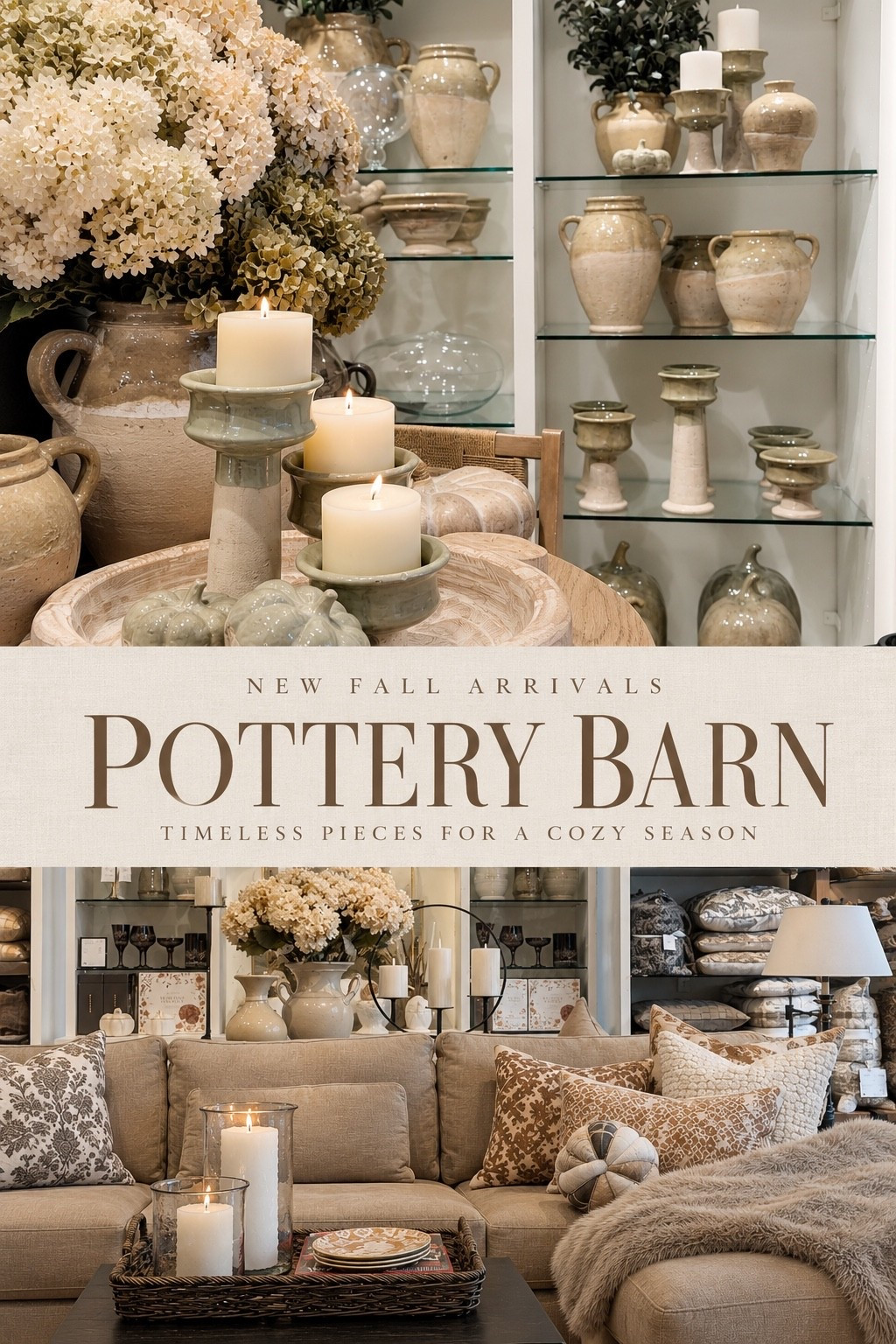 Pottery Barn fall decor finds for a cozy, collected home. New Pottery Barn fall arrivals including neutral fall decor, ceramic vases, vintage inspired pottery, candle holders, decorative pumpkins, faux fall florals, faux hydrangeas, fall pillows, throw blankets, coffee table decor and living room decor. Classic fall home decor, traditional home decor, neutral home decor, cozy fall living room, fall shelf styling, fall centerpiece ideas and timeless autumn decor.

#LTKSeasonal #LTKHome
