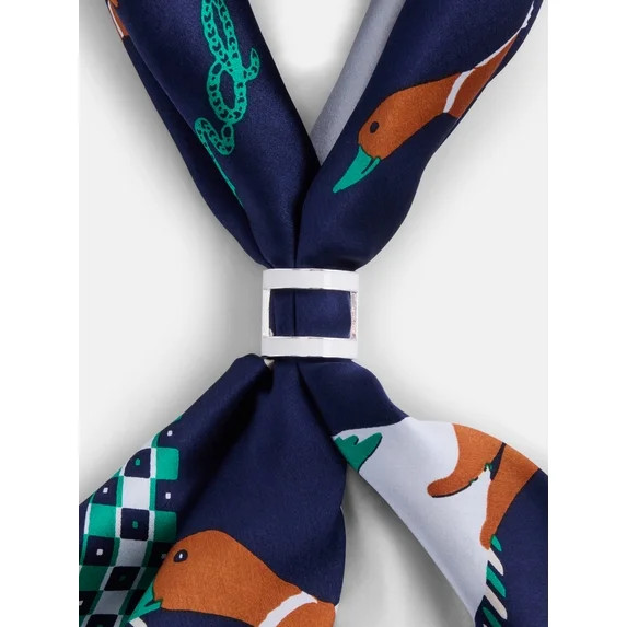 Free Assembly Women's Print Silk Scarf, Navy | Walmart (US)