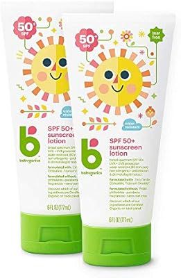 Babyganics Sunscreen Lotion 50 SPF, 6oz, 2 Pack, Packaging May Vary | Amazon (US)