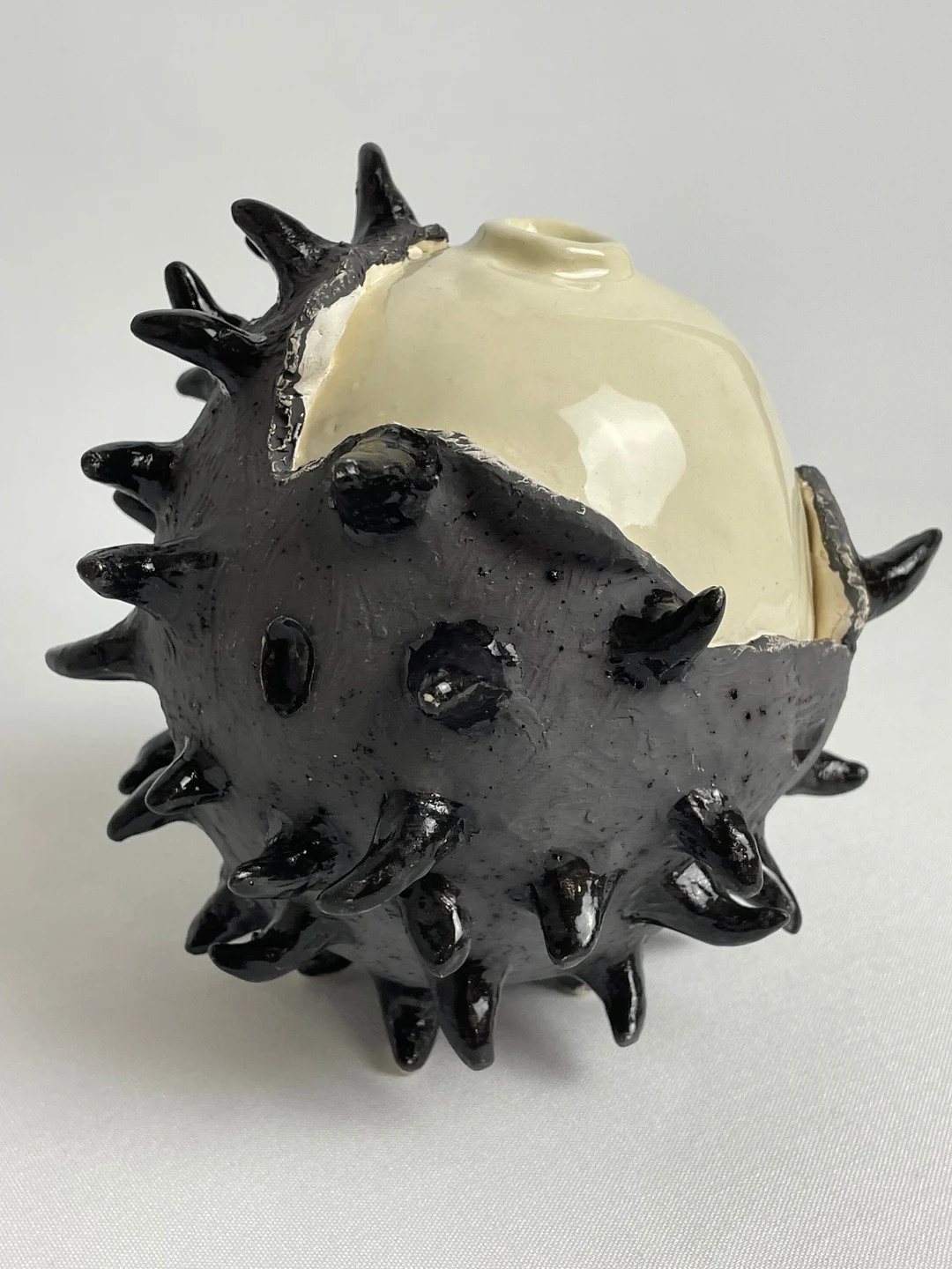 Contemporary Black Spiked Vase Fruit Inspired Shape - Etsy | Etsy (US)