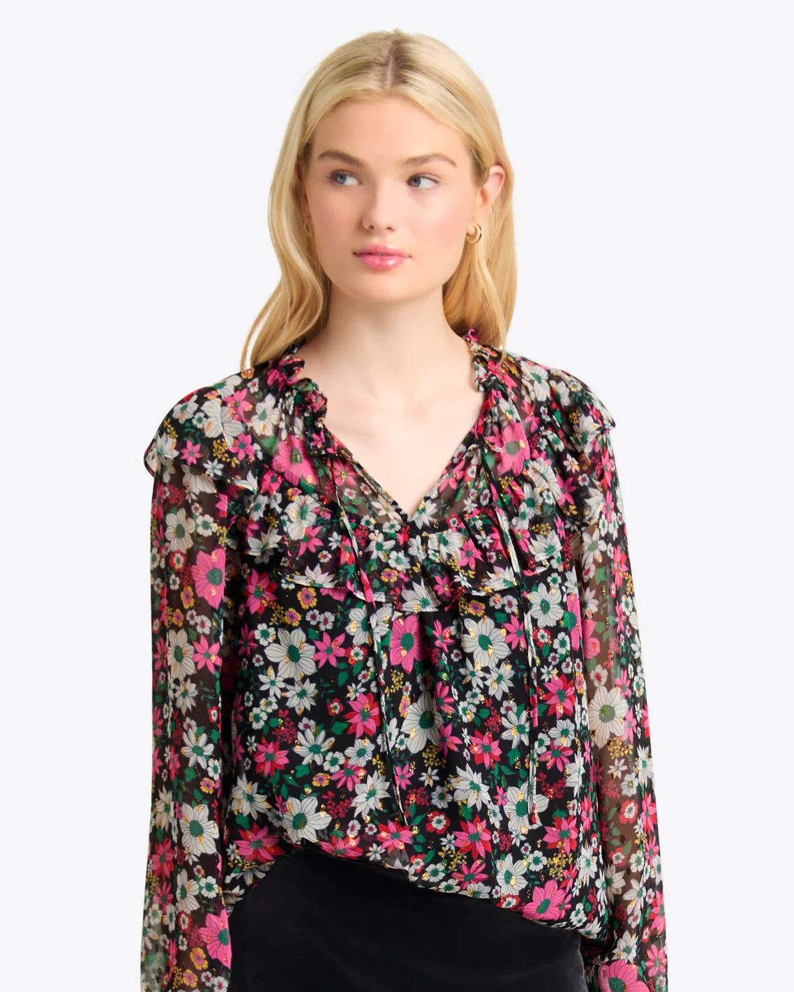 Callista Top in Amaryllis Fil Coupe | Draper James (US)