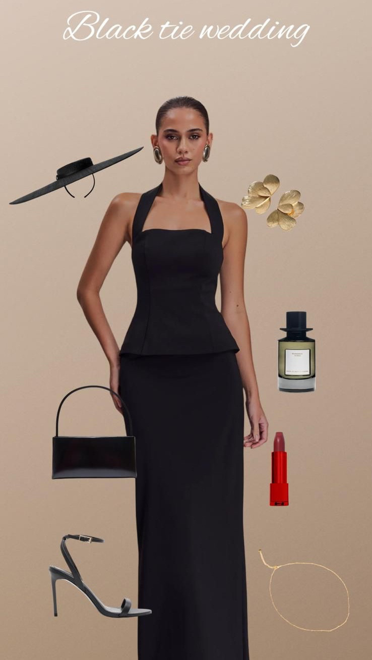 Black Tie Wedding 🖤

Black Halter Neck Gown, Formal Evening Dress, Elegant Occasion Outfit, Minimal Black Accessories, Black Strappy Heels, Structured Top Handle Bag, Statement Gold Earrings, Classic Red Lipstick, Timeless Black Tie Look


#LTKsummer #LTKspring #LTKwedding