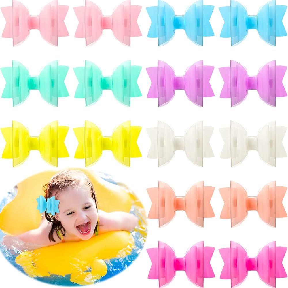 Giegxin 8 Pairs Waterproof Jelly Hair Bows PVC Swim Pool Bow Clips Multi Colored Kids Bows Hair C... | Amazon (US)