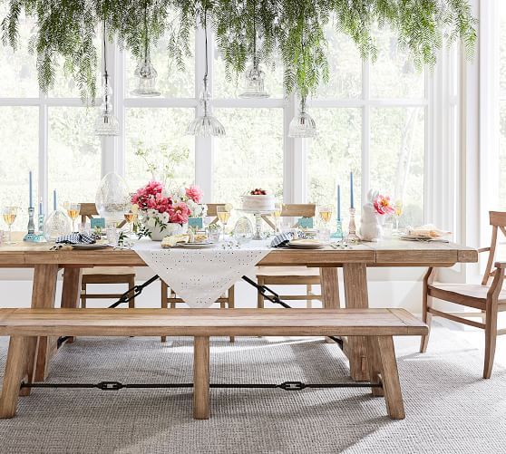 Perfect Pair: Benchwright Extending Dining Table with Bench + Aaron Chair | Pottery Barn (US)