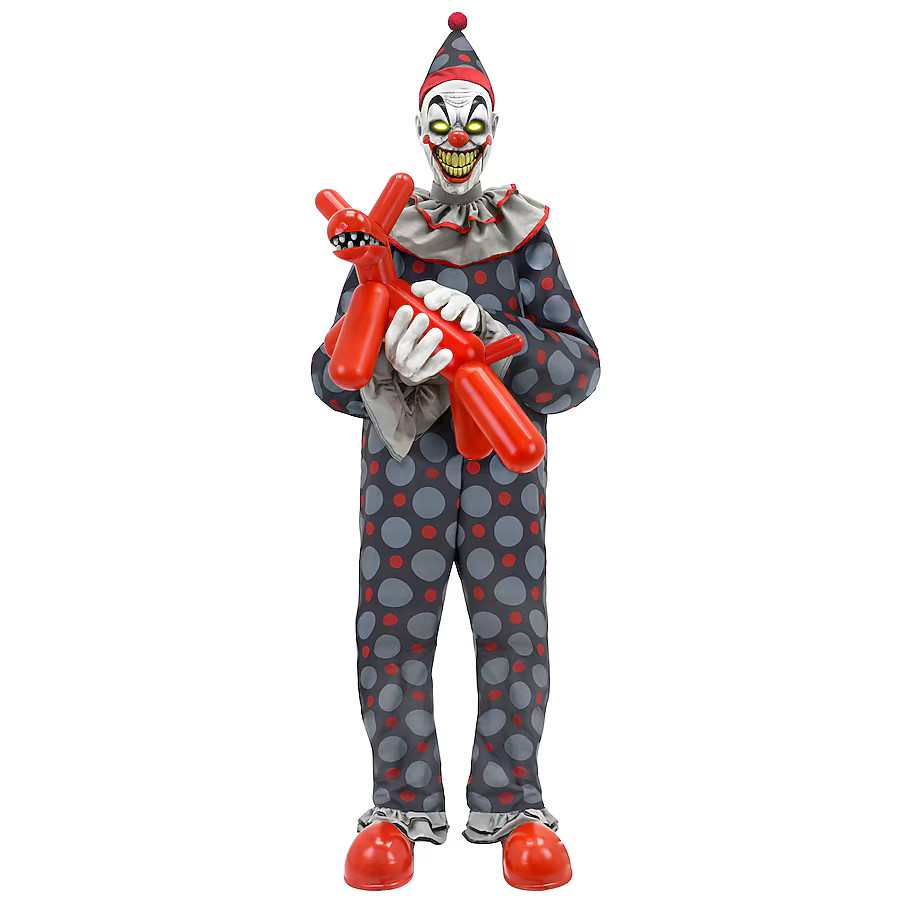 Haunted Living 6.6-ft Clown with Balloon Dog Motion Activated Animatronic | Lowe's