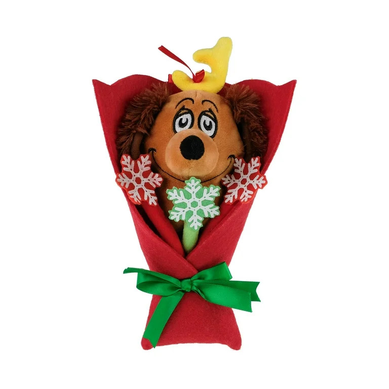 Dr. Seuss, How the Grinch Stole Christmas Max Bouquet, 10 inches Tall, Plush, Brown, Red, by Ruz | Walmart (US)