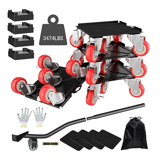 【Upgrade Large】 Furniture Dolly,Furniture Movers with 5 Wheels,Carbon Steel Panel Heavy Duty ... | Amazon (US)