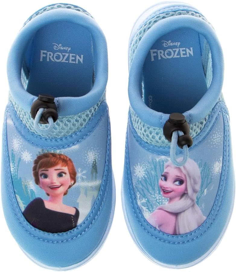 Disney Frozen Water Shoes for Girls- Pool Aqua Socks for Kids- Anna Elsa Sandals Princess Bungee ... | Amazon (US)