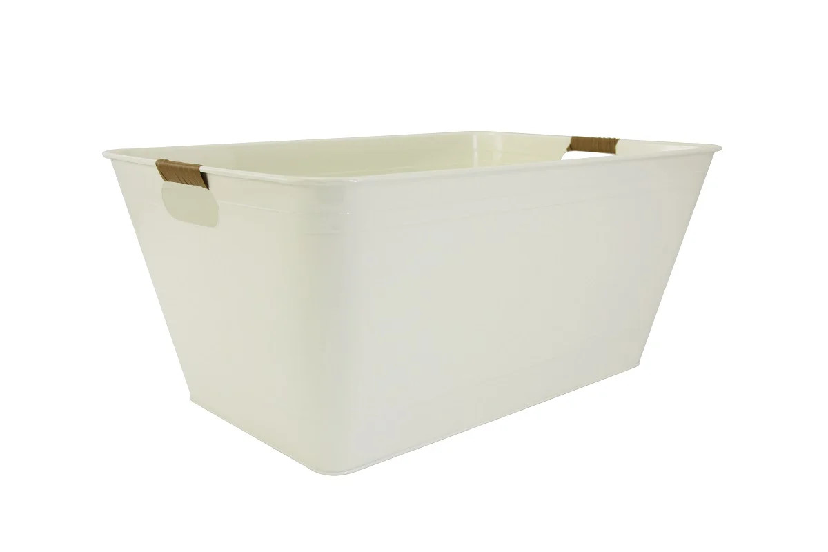 Better Homes & Gardens- White Large Rectangle Galvanized Beverage Tub, 21.96" L x 14.96" W x 10" ... | Walmart (US)