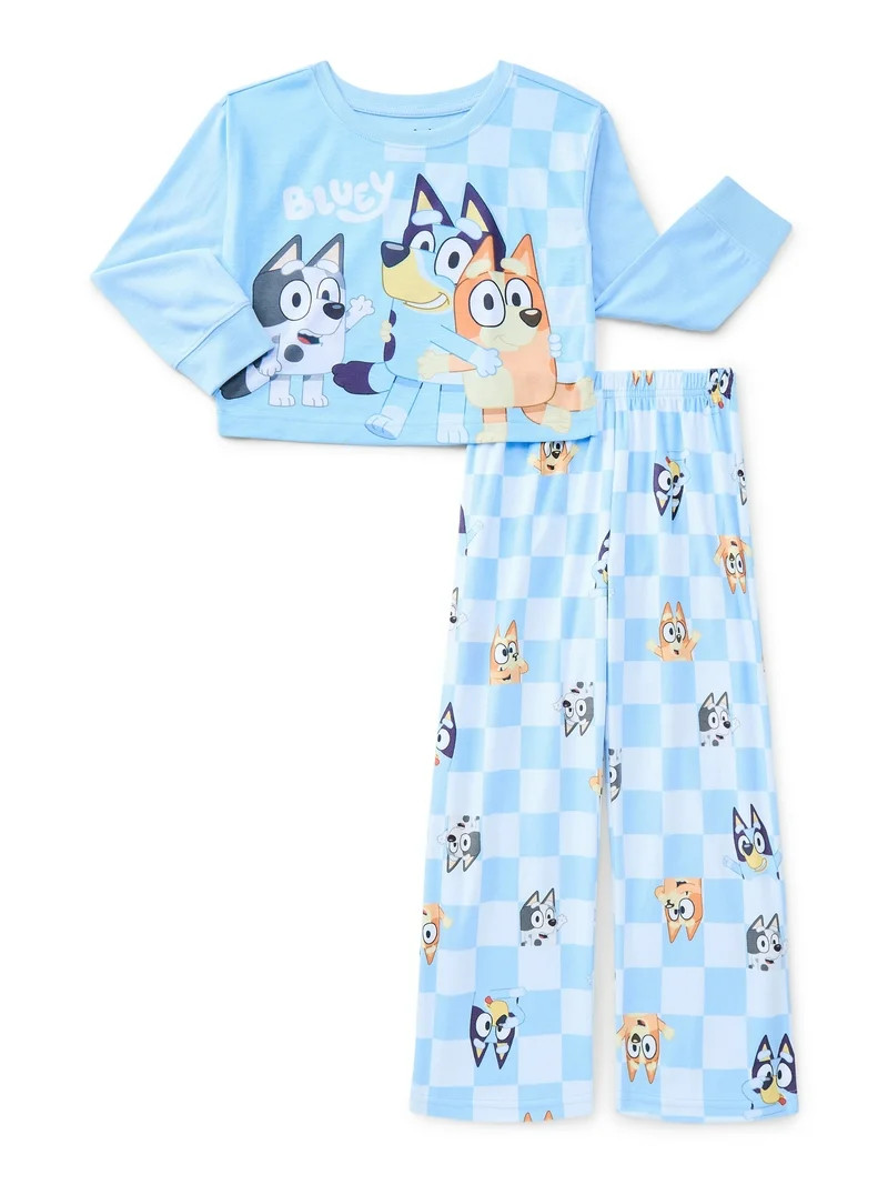 Bluey Girls Long Sleeve Top and Pants Pajama Set, 2-Piece, Sizes 4-12 | Walmart (US)