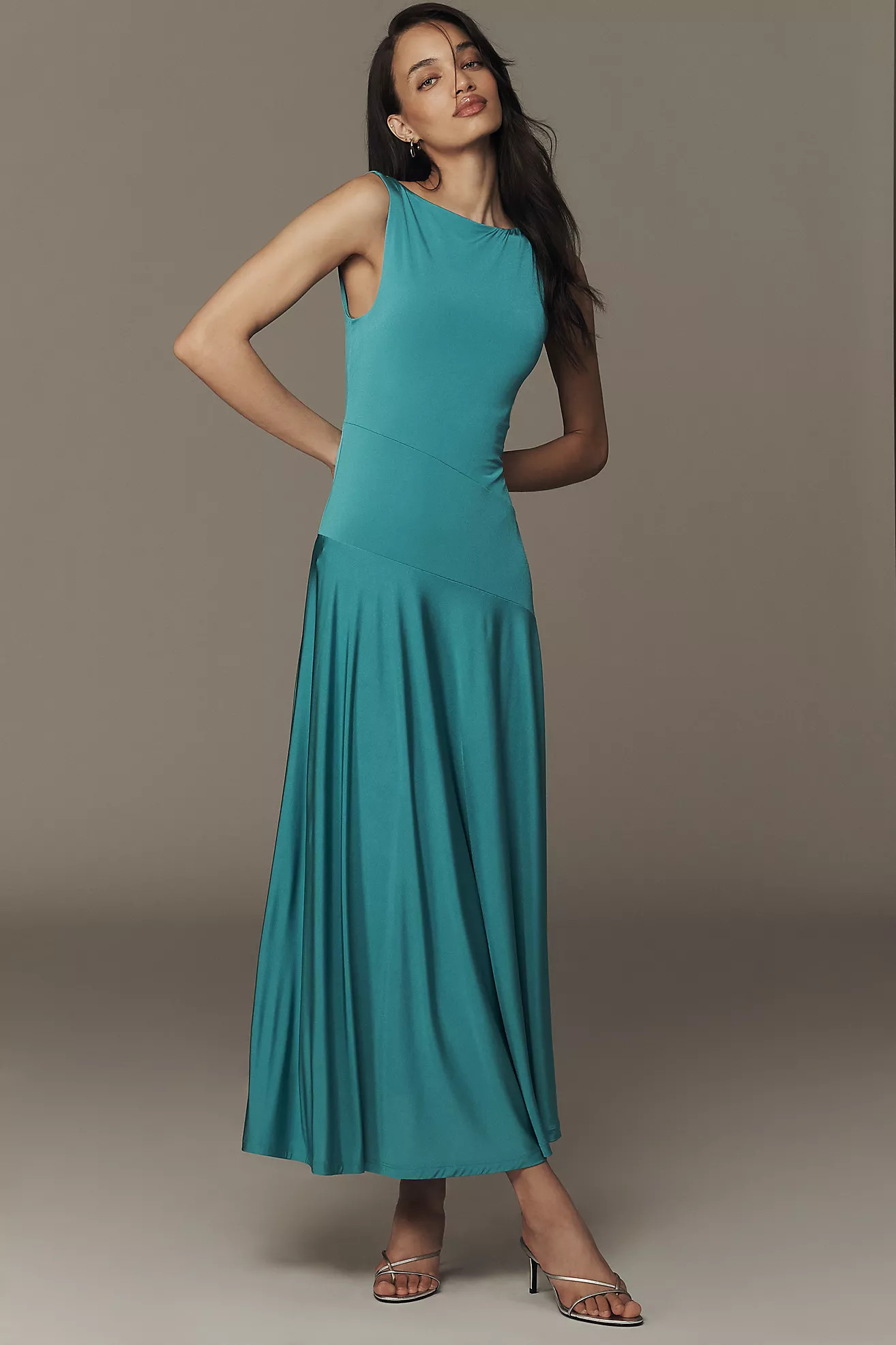 By Anthropologie Sleeveless Boatneck Drop-Waist Maxi Dress | Anthropologie (US)