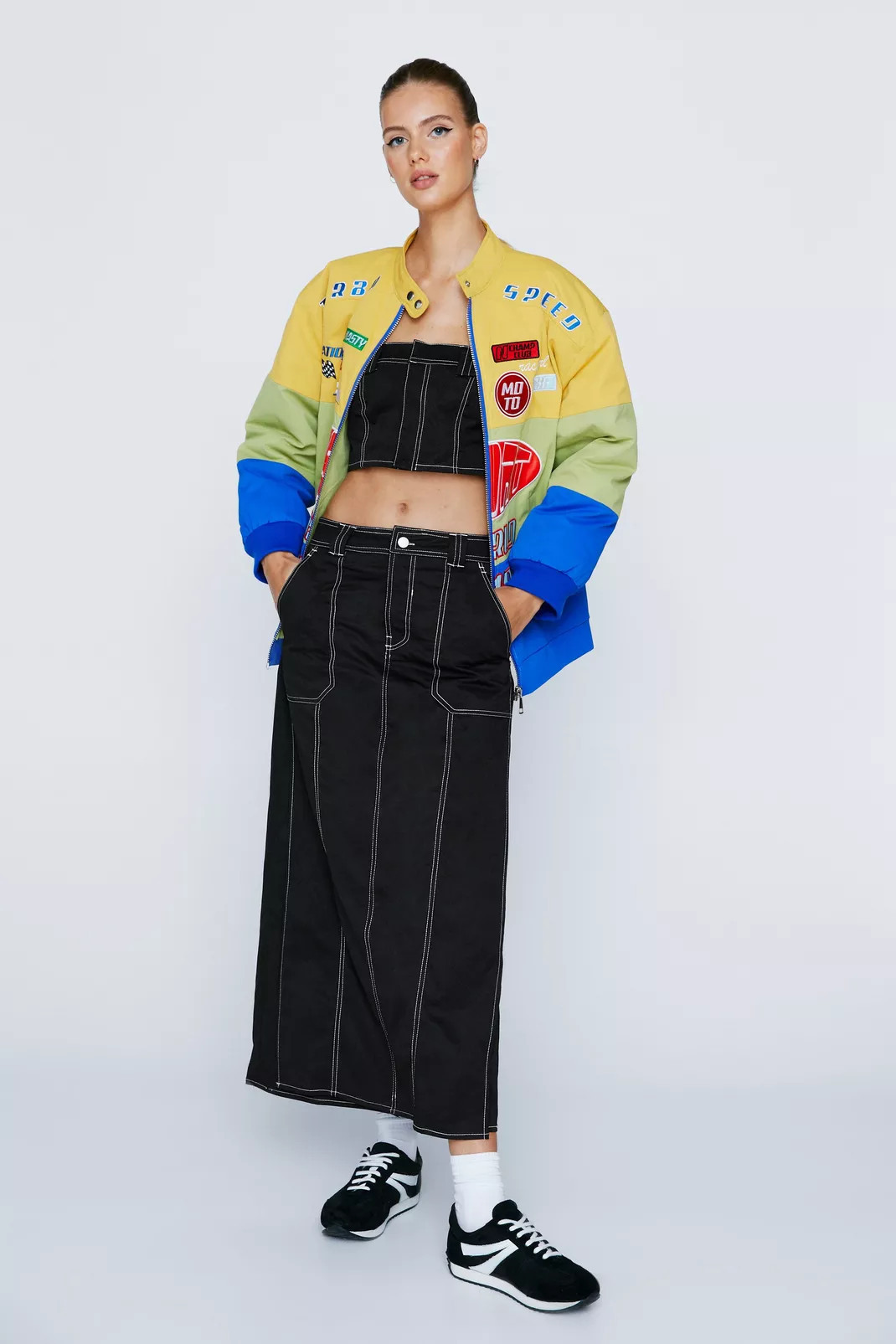 Jupe longue taille basse à coutures apparentes | Nasty Gal FR