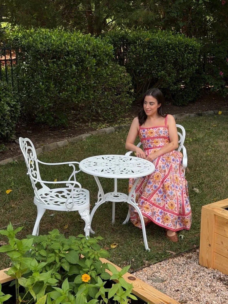 Where you can find me until the end of summer! This outdoor bistro set from @Wayfair is SO beautiful. I linked everything in my garden!

garden inspo, water fountain, raised garden bed, arch trellis, Wayfair finds, whimsical garden, backyard decor

#LTKHome