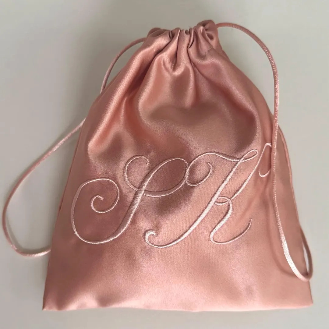 Satin Dust Bag: Custom Monogram Embroidery, Handmade Storage Bag - Etsy | Etsy (US)