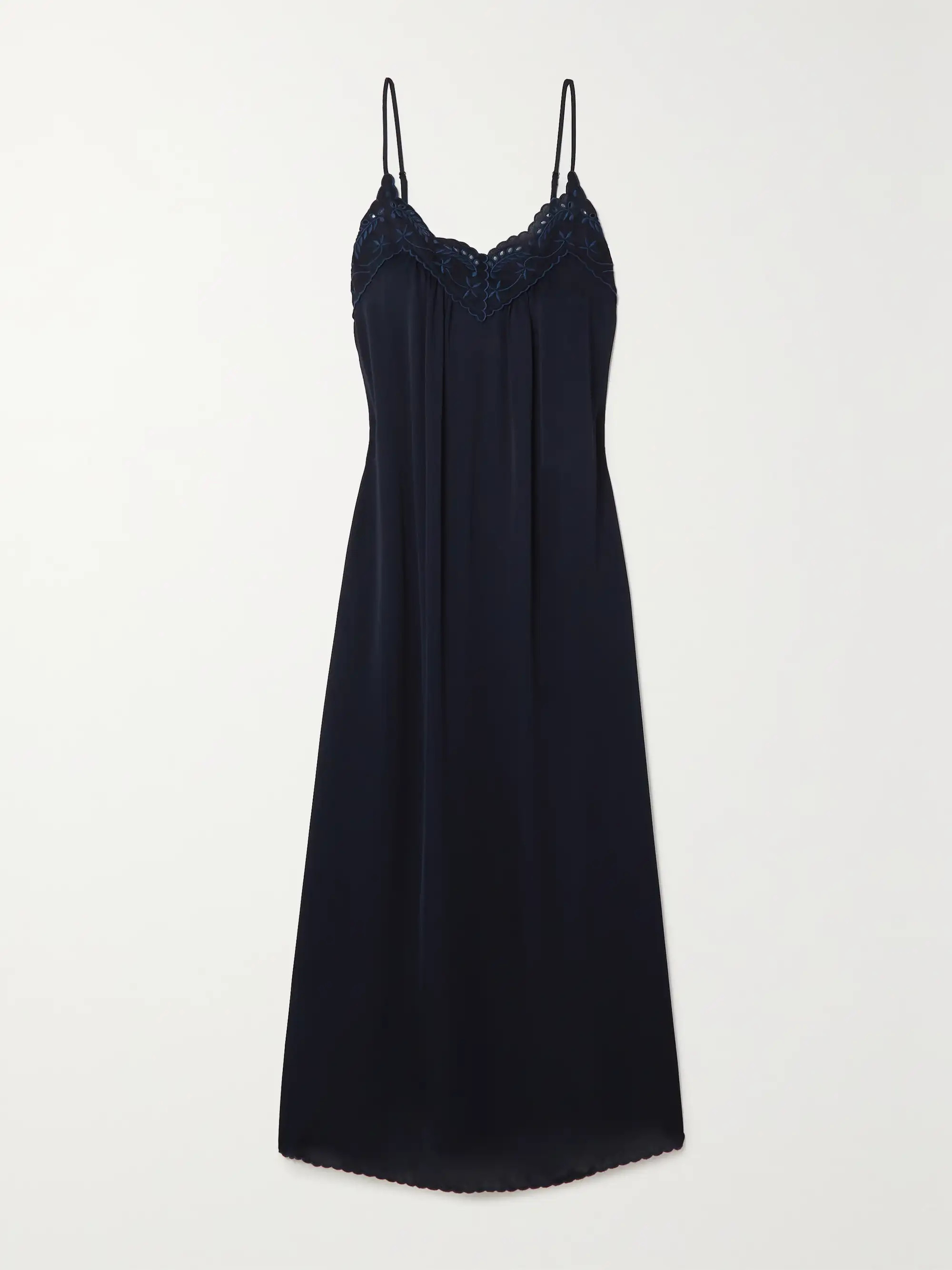 Embroidered satin midi dress | NET-A-PORTER APAC