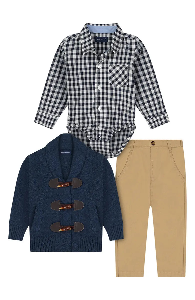 Andy & Evan Toggle Sweater, Bodysuit & Pants 3-Piece Set | Nordstrom | Nordstrom