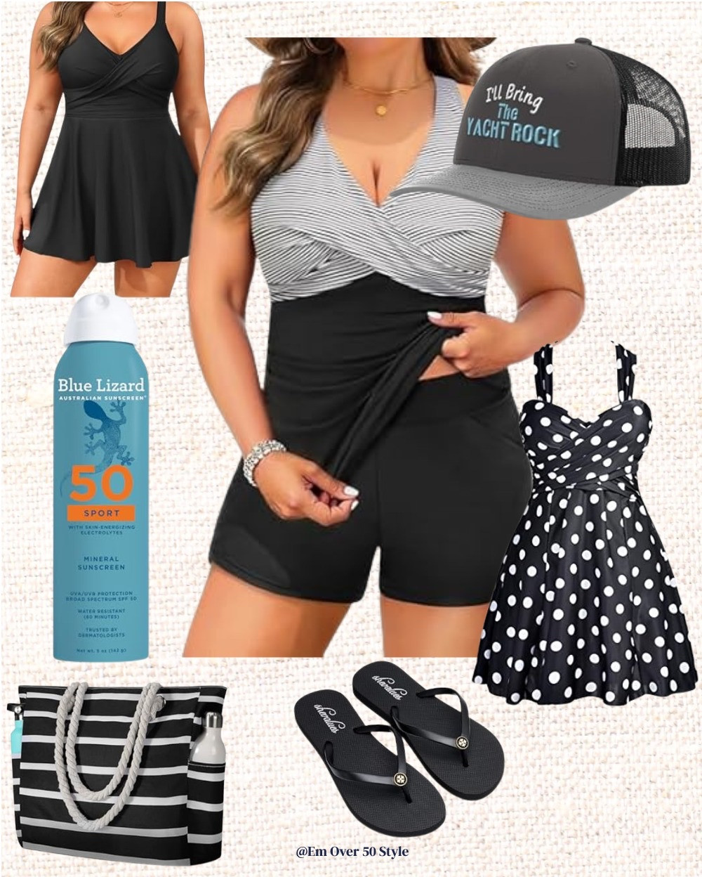 👙✨ Plus Size Summer Swimwear That Will Make You Feel AMAZING — All From Amazon! Comment SWIM for link
We all deserve to feel confident and beautiful at the beach or pool this summer — and these Amazon finds are here to deliver! I love every one of these plus size swimsuit styles, and they are chef's kiss 🤌
Here's what's in this collection:
🖤 Black swim dress — sleek, elegant & so flattering
🖤 Striped crossover one-piece with biker shorts — tummy control AND cute
🖤 Polka dot swim dress — retro vibes all summer long
☀️ Blue Lizard SPF 50 mineral sunscreen — dermatologist trusted
👜 Black & white striped beach tote
🩴 Classic black flip flops
🧢 "I'll Bring The Yacht Rock" trucker hat — because fun is a must!
These are the best-rated, most stylish plus size swimsuits for women in 2025 — all at Amazon prices. Drop a 👙 below if you're ready for summer!
#PlusSizeFashion #SwimsuitsForCurvyWomen #AmazonSummerFinds
Disclosure: This post contains Amazon affiliate links. I may earn a small commission on purchases made through these links at no additional cost to you.

#LTKSaleAlert #LTKOver40 #LTKTravel