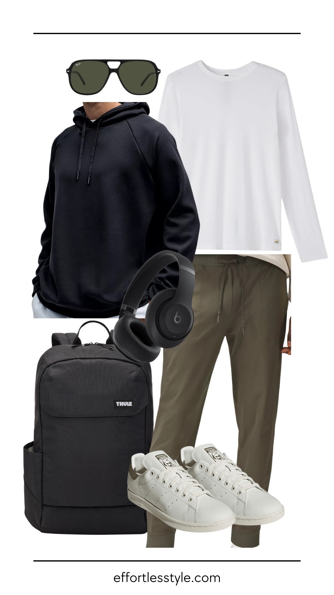 Men’s Winter Outfit

For a polished yet relaxed athleisure look perfect for winter… I styled a black hooded sweatshirt layered over a classic white tee for warmth and dimension. Olive joggers add a subtle pop of color while keeping things comfortable. And crisp white leather sneakers keep the vibe fresh and modern. Finishing touches like black sunglasses, a sleek black backpack, and Beats headphones complete the look with functional accessories that feel effortlessly cool. This is a go-to combination for guys who want to stay stylish while on the move or lounging on the weekend.

#OOTD #StylingTips #PersonalStyling #effortlesstyle #WinterFashion #personalstylist #nashvillestylist #StyleOver40 #menswinterfashion

#LTKStyleTip #LTKSeasonal #LTKMens