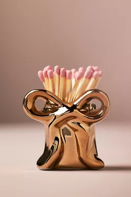 Paddywax Metallic Bow Striker Match Holder | Anthropologie (US)