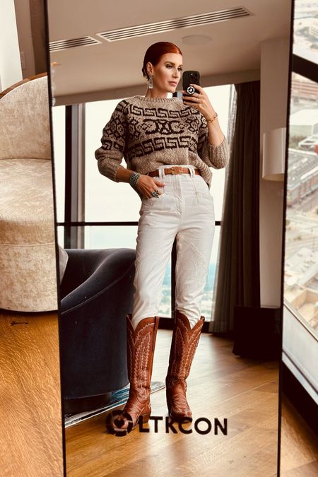 Headed to the #LTKcon Lucchese Buy Now party! 
Added a belt to tie in the shoes and complete my look.
Sweater XS
Pants 34
Boots run large- half size down

#LTKshoecrush #LTKCon #LTKSeasonal