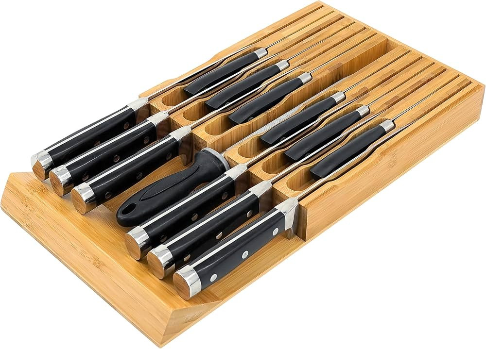 VaeFae Bamboo Knife Drawer Organizer, Knife Drawer Organizer Insert, Kitchen Drawer Knife Block f... | Amazon (CA)