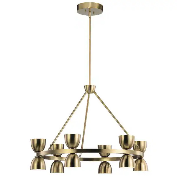 Kichler Baland 31 Inch 12 Light Chandelier in Brushed Natural Brass - On Sale - Overstock - 33858... | Bed Bath & Beyond